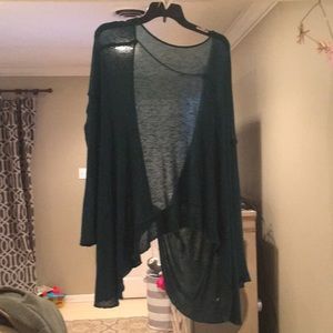 Free People Hacci top teal color size Small